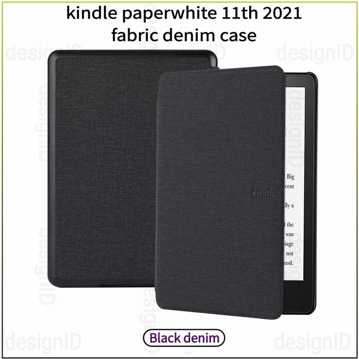 Gambar kindle paperwhite 11th 2021 fabric case denim casing cloth cover unik - Black denim dari Designid undefined Tokopedia