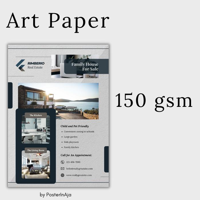 Gambar Print Cetak Art Paper A3+ 120 | 150 | 210 | 230 | 260 | 310 gsm HQ - 150, 2 Sisi dari Poster in Aja undefined Tokopedia