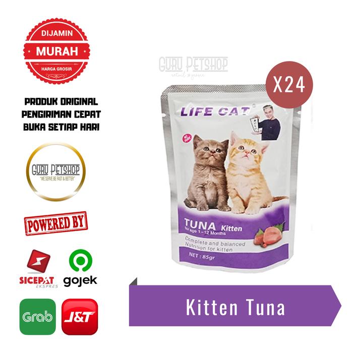 Gambar Life Cat Pouch 1 Dus isi 24 Life Cat Makanan Basah Kucing Wet Cat Food - LC Kit.Tuna Dus dari Guru Petshop undefined Tokopedia
