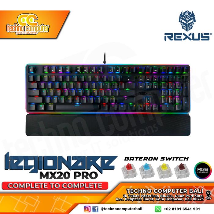 Gambar Rexus Keyboard Gaming Mechanical Legionare MX20 PRO RGB - Switch Yellow dari Techno Computer Bali undefined Tokopedia