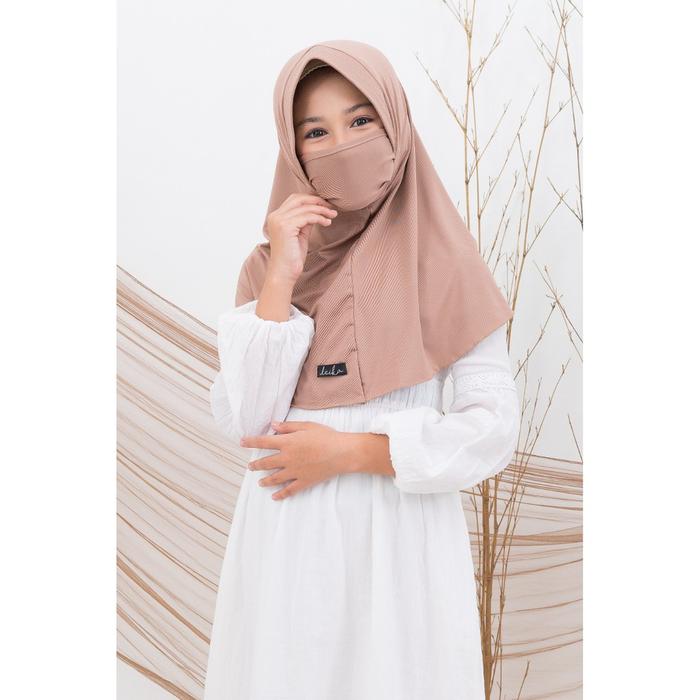 Gambar JILBAB ANAK / HIJAB MASKER NIQAB ANAK KERUDUNG ANAK4-10 Tahun / NIQOB - Mocca dari asyillastore undefined Tokopedia