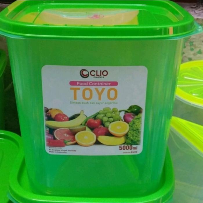 Gambar Toples Plastik 5 Liter - Food Container, Toples Kotak, Sealware - Toyo - Hijau dari TokoMajushop undefined Tokopedia
