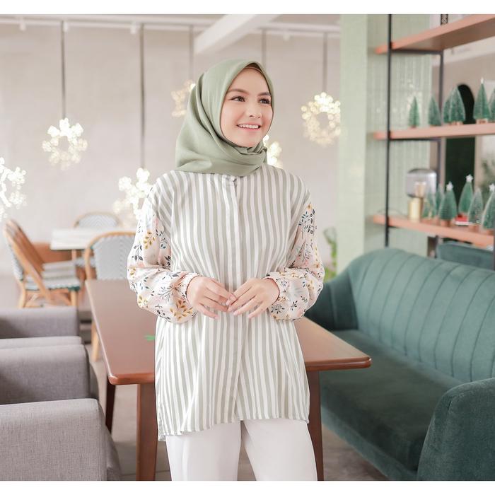 Gambar Atasan wanita - kemeja wanita - miyasa jasmine - JASMINE GARIS dari Grosir olshop Bandung undefined Tokopedia