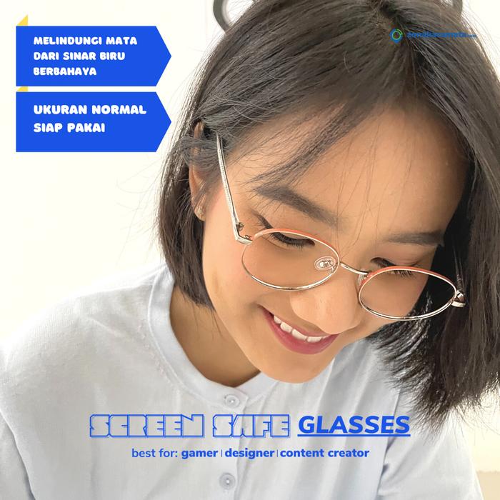 Gambar ZK ScreenSafe Glasses-Wilem-Kacamata Anti Radiasi Komputer-Anti UV 420 - Silver Orange dari zonakacamata_NEW undefined Tokopedia