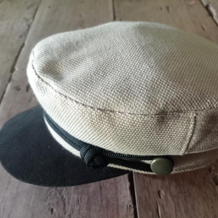 Gambar Topi Kapten Kapal Militer / Topi Fisherman / Topi Sailor Hat Pria Pet - krem, All Size dari CANes undefined Tokopedia