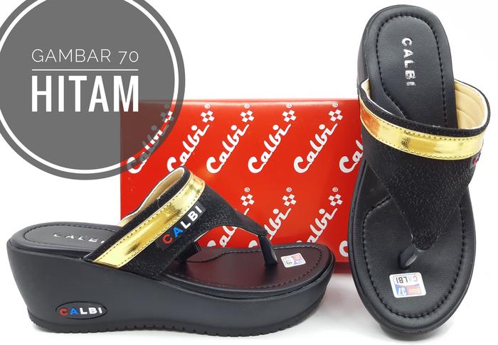 Gambar Sandal Wedges Wanita Calbi Gambar 70 Murah - Hitam, 37 dari majujayashop1 undefined Tokopedia