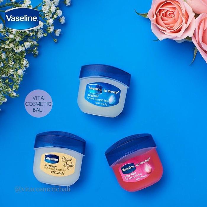 Gambar ORIGINAL VASELINE LIP THERAPHY JAR 7 g ROSY / CREME BRULEE - Rosy dari Vita Cosmetic Bali undefined Tokopedia