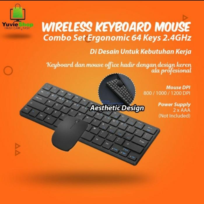 Gambar Wireless Mouse & Keyboard Bundle Combo for Laptop Set Ergonomic Murah - Dove-Aesthetic dari Yuvie1shopp undefined Tokopedia