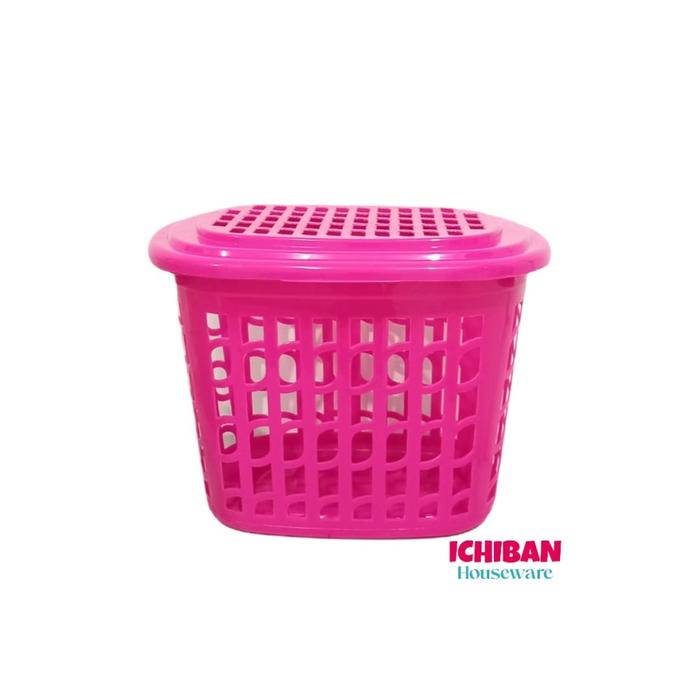 Gambar GOJEK - Keranjang Baju Laundry VIETOR + Tutup Keranjang Mainan - Merah Muda dari ICHIBAN HOUSEWARE ID undefined Tokopedia