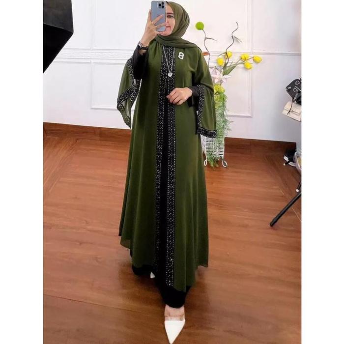 Gambar Abaya Turkey Arab Dubai Original Terbaru Premium Mewah Hitam Wanita - Army, L dari HS Online Shops undefined Tokopedia