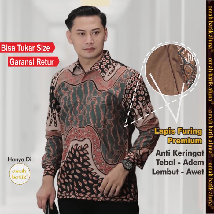 Gambar Kemeja Batik Pria Lengan Panjang Baju Batik Remaja Dewasa Reguler Slim dari Omah Batik-Jogja undefined Tokopedia