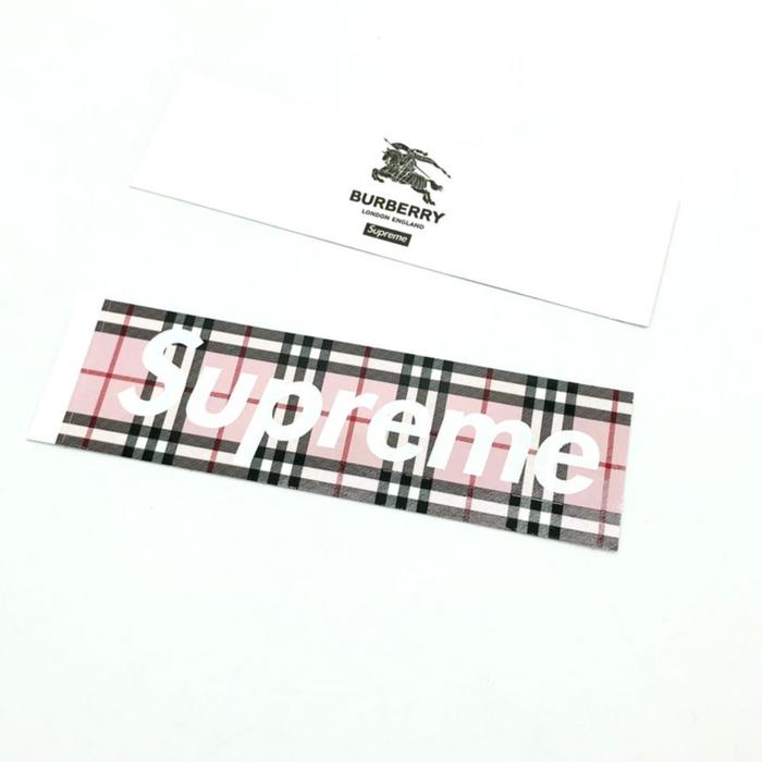 Promo Supreme x Burberry Box Logo Sticker 100% Original - PINK