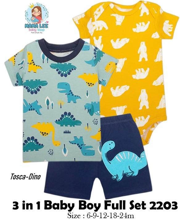Gambar 3 in 1 BABY BOY SET - D1 / BABY JUMPER SET / BAJU BAYI / PAKAIAN BAYI - Tosca dino, 6 bulan dari Bajuku Shop Jakarta undefined Tokopedia