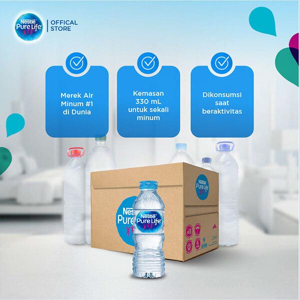 Gambar Nestle Pure Life Air Mineral 330 ml 1 Dus Isi 24 pcs dari Tanzz Shop undefined Tokopedia