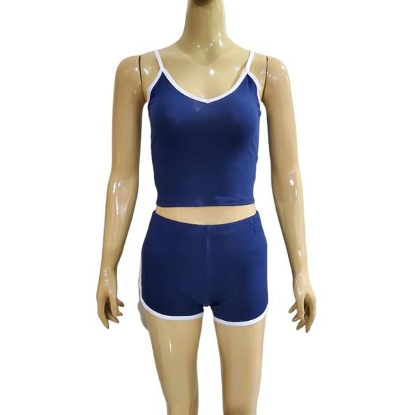 Gambar One Set Tank top and short set Casual Branded Sisa Export - Biru, S dari Aflower99 undefined Tokopedia