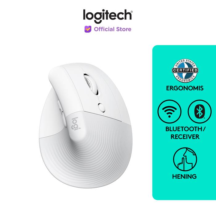 Gambar Logitech LIFT Mouse Ergonomic Vertical Wireless Bluetooth Silent - Off White dari Logitech Official Store undefined Tokopedia