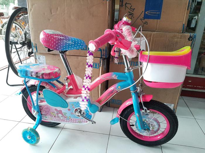 Gambar Sepeda Anak Perempuan/KIDS BIKE 12"/16" MAZARA MZ-2288 KX MUSIK LAMPU - PINK BIRU, 12 dari HIPPO SEPEDA undefined Tokopedia