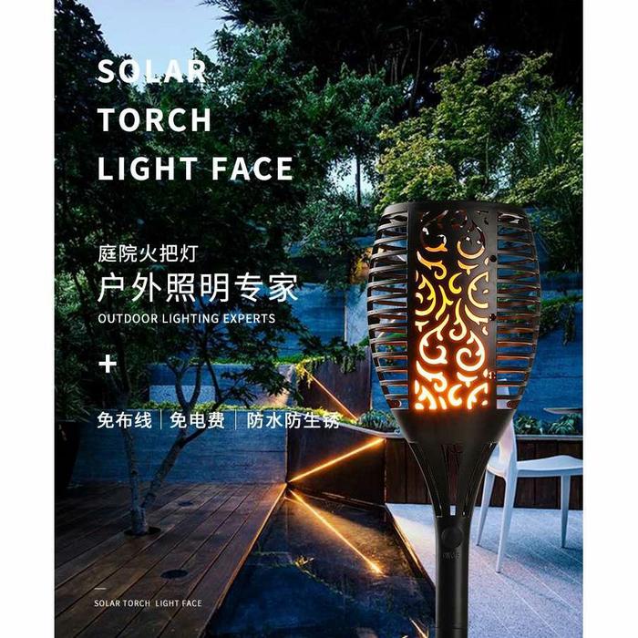 Lampu Api Jual Lampu Api Flame Fire Torch 33 LED Solar Panel - YMJ010 - Jakarta ...