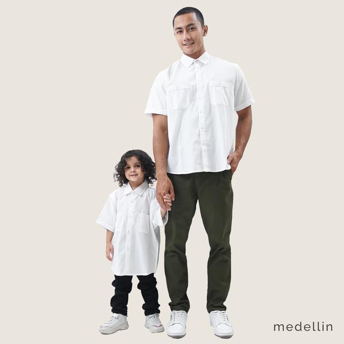 Gambar MEDELLIN Kemeja Pria Lengan Pendek 101216 PUTIH - Putih, S dari Medellin Store undefined Tokopedia