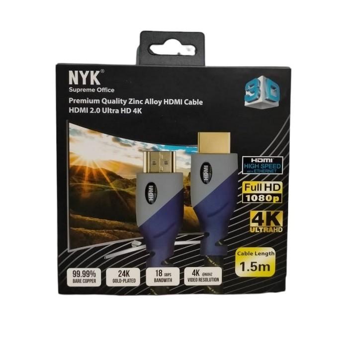 Gambar NYK Kabel HDMI 2.0 3D 2160P Jaring Ultra HD 4K Original - 1,5 METER dari Mugen Computer undefined Tokopedia