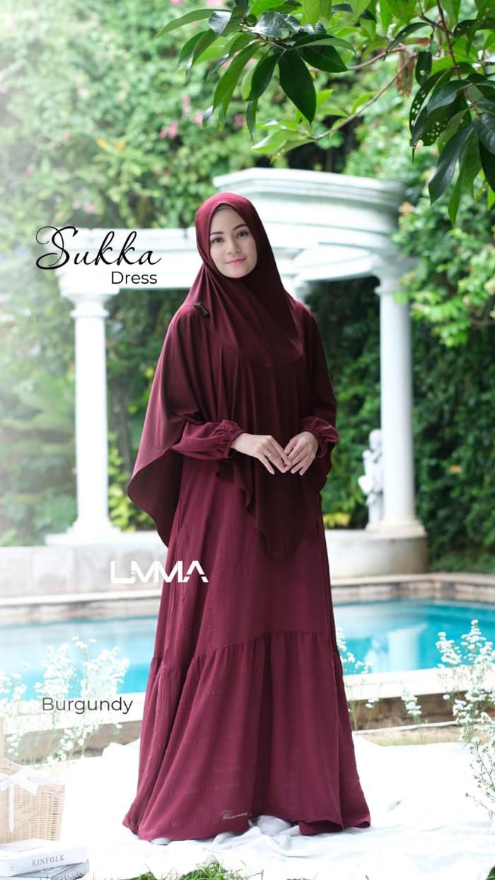 Gambar Umma Syari Gamis Sukka Dress Menyusui Motif Polos griya mey - burgundy, M 100/140 dari griya_mey undefined Tokopedia