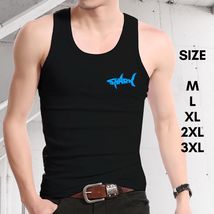 Gambar KAOS DALAM PRIA / BAJU SINGLET MURAH MERIAH LOGO SHARKS M L XL 2XL 3XL - Hitam, M dari Terra&Co undefined Tokopedia