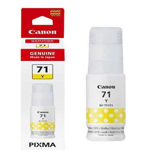 Gambar Tinta Canon GI 71 GI-71 Original Satuan (BK/C/M/Y) G1020 G2020 G3020 - Kuning dari DuniaTintaPrinter undefined Tokopedia