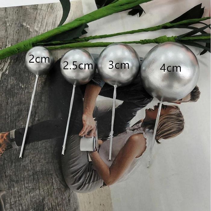 Gambar Cake topper bola set 4pcs - silver dari Lifia Caca undefined Tokopedia