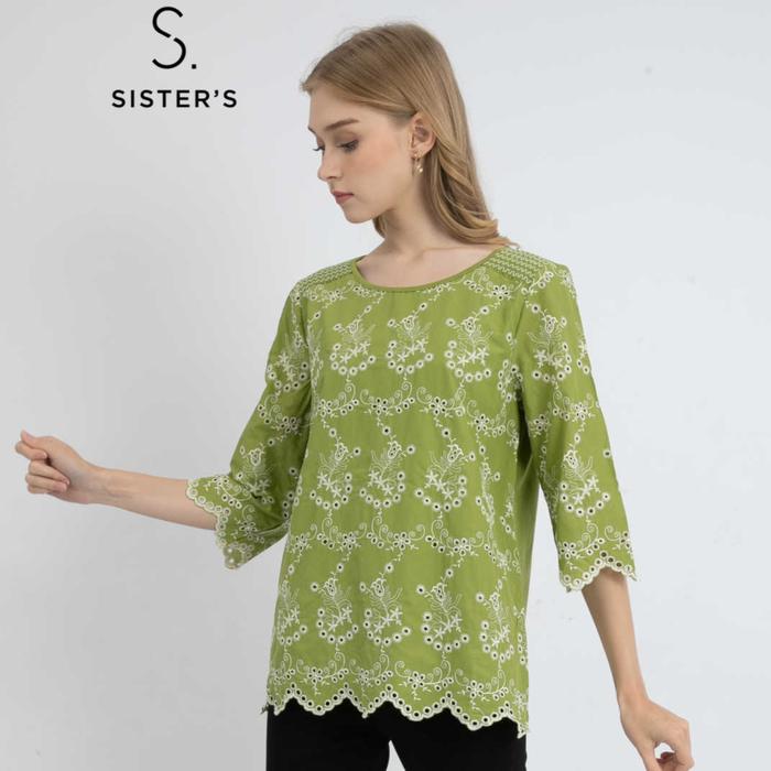 Gambar *Ready Stok* SISTER'S - Atasan Katun Kombi Kaos S7275 (JS) - Hijau, M dari Sisters Fashion Group undefined Tokopedia