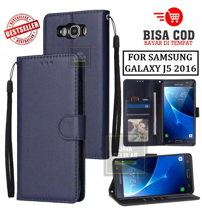Gambar Samsung Galaxy J5 2016 Flip Wallet Case Kulit Casing Dompet Case - Biru dari Java Acc Store undefined Tokopedia