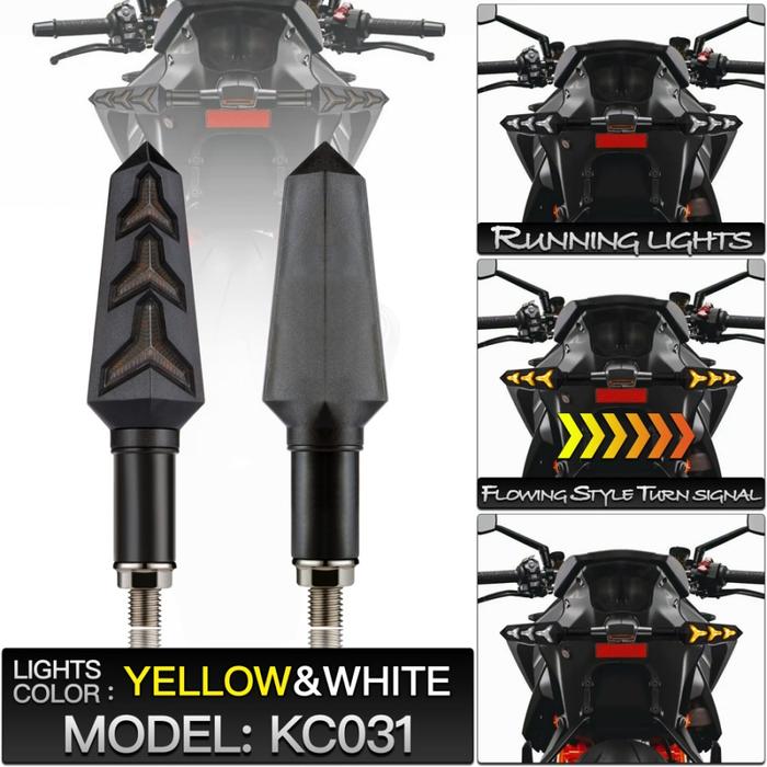 Gambar LAMPU SEIN LED DRL 2 WARNA SEN MOTOR RUNNING MODEL LAMBO UNIVERSAL - Putih-Kuning dari Lestari Motor 2 undefined 4 Tokopedia