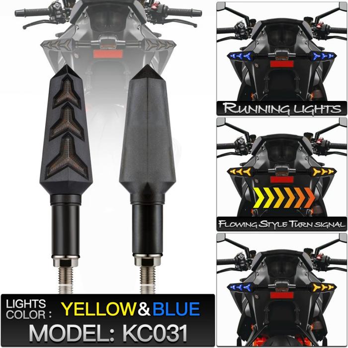 Gambar LAMPU SEIN LED DRL 2 WARNA SEN MOTOR RUNNING MODEL LAMBO UNIVERSAL - Putih-Kuning dari Lestari Motor 2 undefined 5 Tokopedia