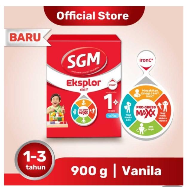 Gambar SGM eksplor aktif 1+ IronC susu pertumbuhan anak Vanila 900 gr dari Ebony Olshop undefined Tokopedia