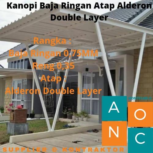 Gambar KANOPI BAJA RINGAN ATAP ALDERON DOUBLE LAYER / METER TERPASANG dari Anoc Montecarlo Group 2 undefined Tokopedia