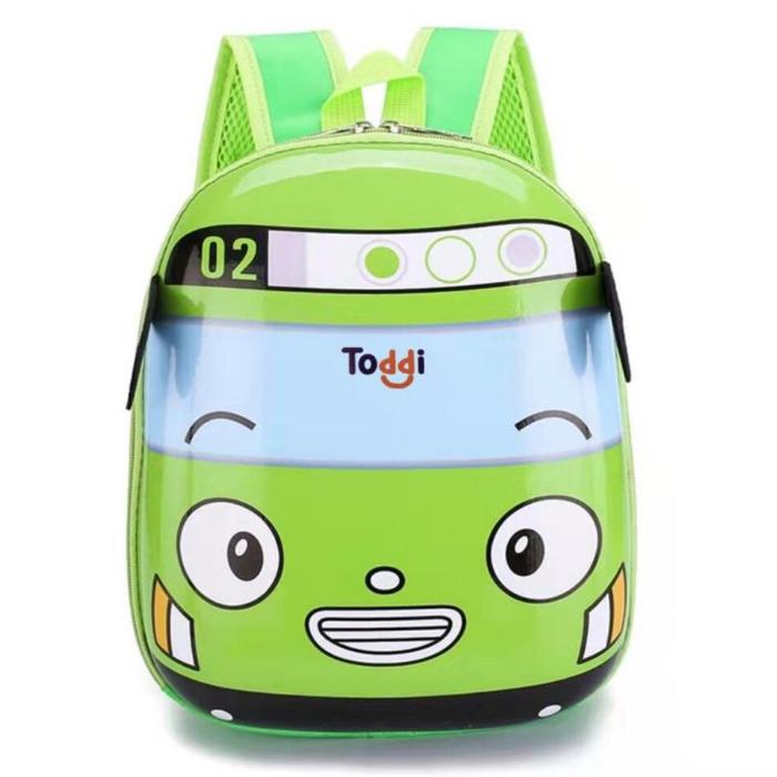 Gambar Tas Ransel Sekolah Anak Backpack Model Bus Tayo - E-300 - Hijau dari web komputindo undefined Tokopedia