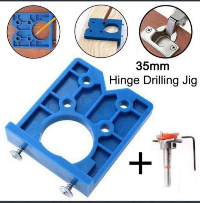 Gambar Hinge Hole Drill Jig Titik Lubang Bor Engsel Sendok 35mm - locator1matabor dari DJ outlet alat hardware undefined Tokopedia