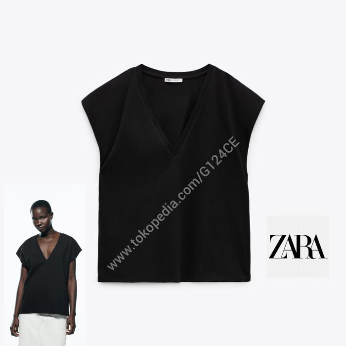 Jual ZARA KAOS T-SHIRT KERAH V NECK 