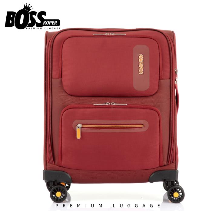 Gambar Koper AMERICAN TOURISTER Maxwell Softcase Kabin pilot 18 Inch Original - Merah dari Boss Koper undefined Tokopedia