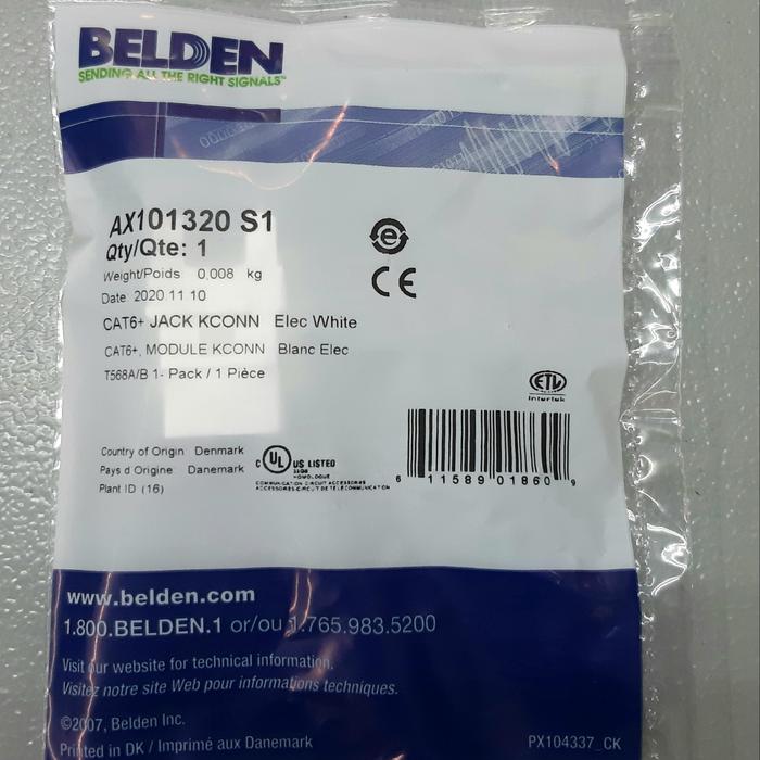 Jual Belden Modular Jack Cat6 AX101320/Outlet Data Cat6 - Jakarta Pusat ...