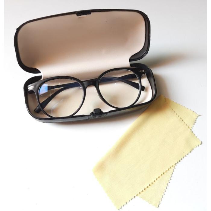 Gambar Kacamata Anti Radiasi Blueray 100% UNISEX Oval + kotak + Lap - pkt HitamGlossy dari Suma Grosir undefined 5 Tokopedia