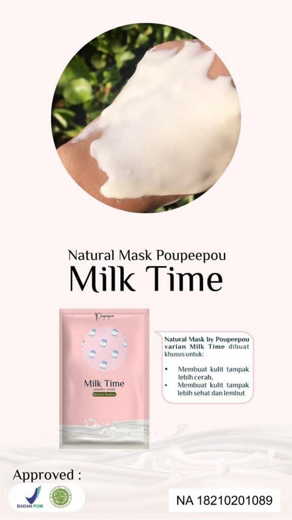 Gambar MASKER ORGANIK POUPEEPOU 25 gr BPOM & HALAL - Milk time dari Millestore_id undefined Tokopedia