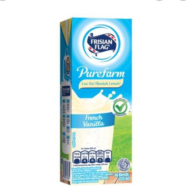 Gambar Frisian flag purefarm low fat susu UHT French vanila 225 ml dari Ebony Olshop undefined Tokopedia