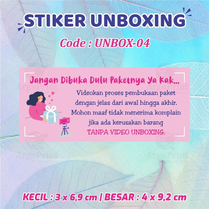 Gambar Sticker Wajib Video Unboxing Pembukaan Paket Stiker Label Pengiriman - KECIL dari Arga Kreasi undefined Tokopedia