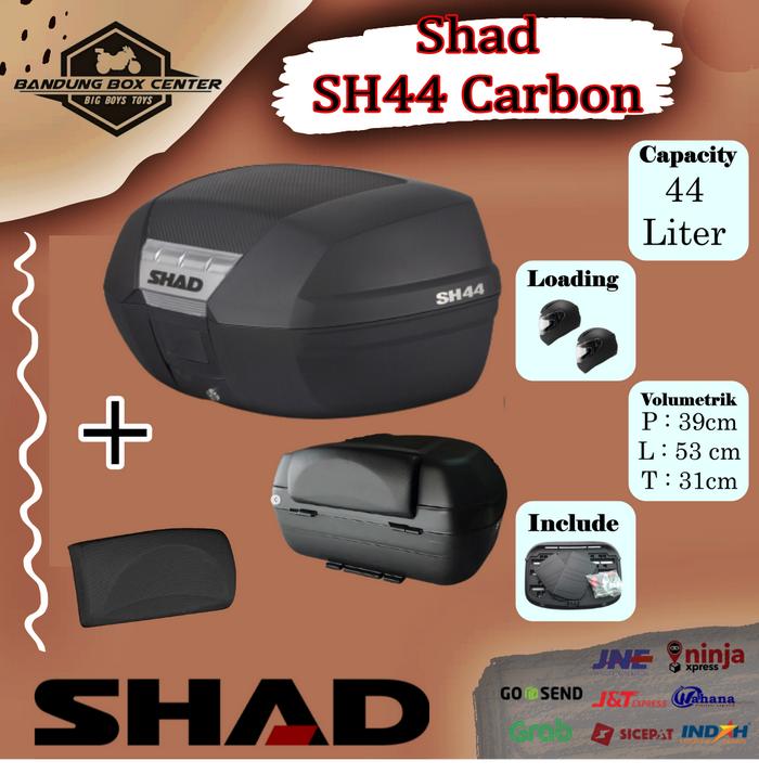 Gambar Box Motor Box Shad SH44 Box Touring Shad SH 44 Carbon - Box + Backrest dari Bandung Box Center undefined Tokopedia