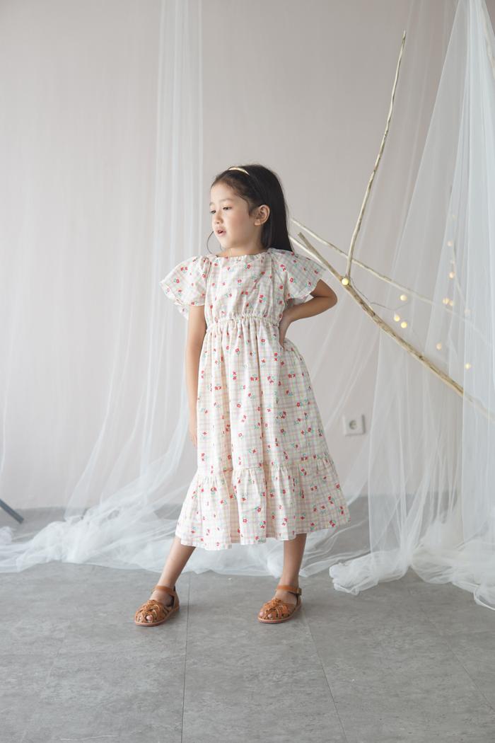 Gambar Summer Backless dress - dress anak perempuan - Putih kotak, M dari Pastel Kidswear undefined Tokopedia