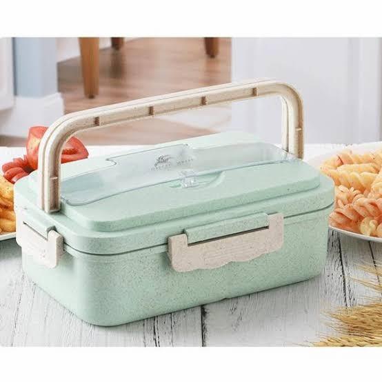Gambar Kotak Makan Jerami Lunch Box Gandum Wheat Tempat Bento Alat Sendok Set - Handle dari Sejati Official Store undefined Tokopedia