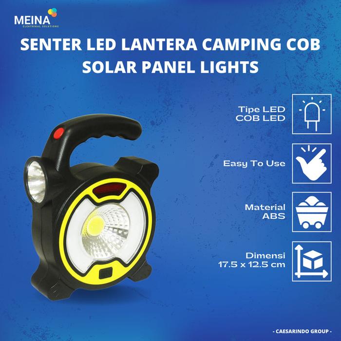 Gambar SENTER CAMPING OUTDOOR LAMPU LED SOLAR CELL RECHARGER 12 LED EMERGENCY - TYPE 2 dari MEINA ELEKTRIK undefined Tokopedia