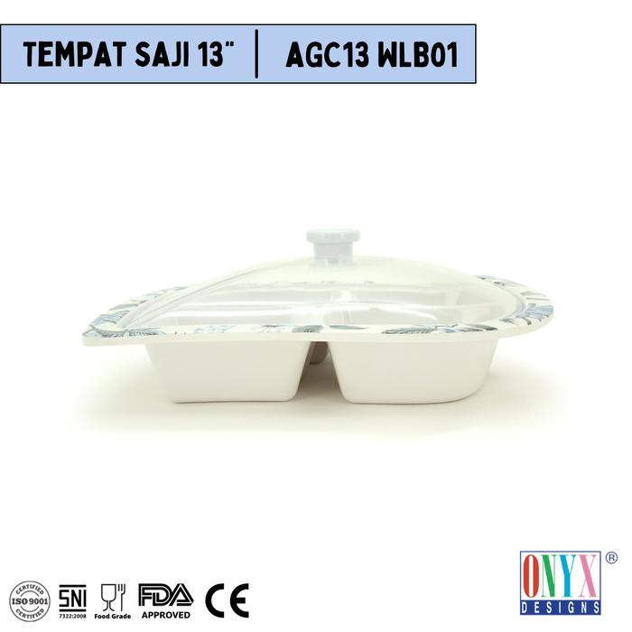 Gambar Onyx, Piring Saji Sekat 4: Melamin, Aman untuk Makanan, Halal,  AGC13 Motif - WLB01 dari Onyx Melamin undefined Tokopedia