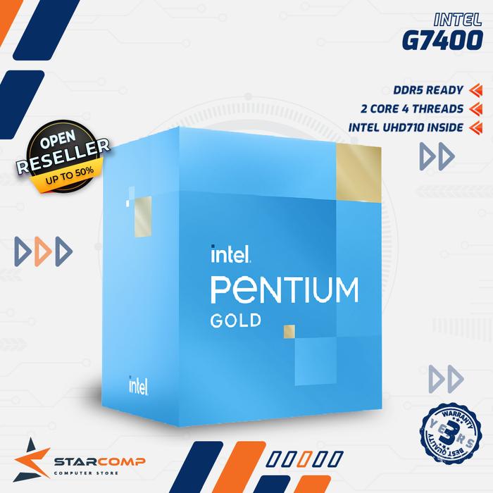 Gambar Intel Pentium Gold G7400 2 Core 4 Threads LGA 1700 Processor G 7400 dari Starcomp Origin undefined Tokopedia
