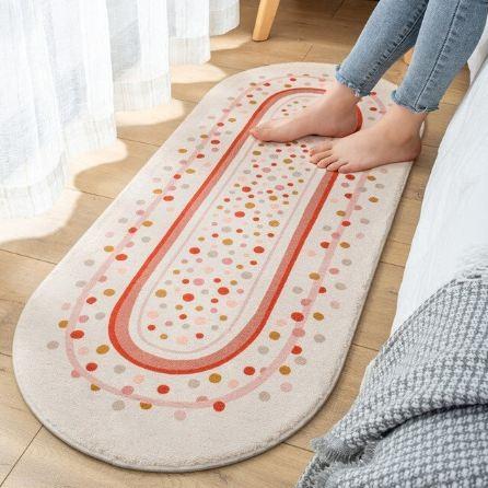 Gambar CARPET FURRY RUG OVAL BEDSIDE PREMIUM KARPET BULU LEMBUT 120 x 50 CM - C-POLKADOT dari Kerr pelapak undefined Tokopedia